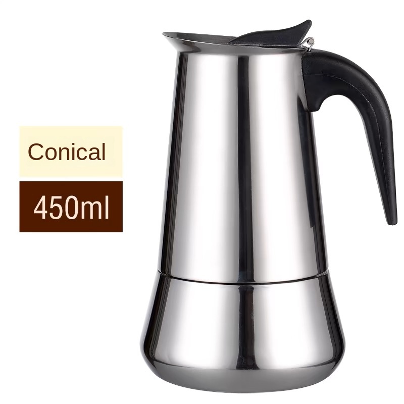 Italian moka pot Hand made coffee pot Stainless steel home moka pot 3 cups 6 cups moka pot